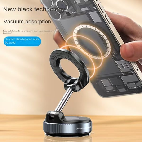 Magnetic Car Mount Vacuum Suction Cup Holder for Navigation Black Technology Product - Image 4