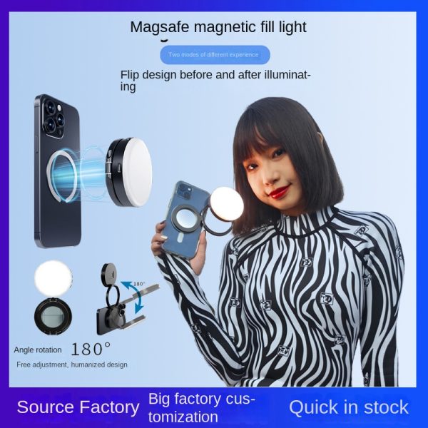 New YSH-126 LED Magnetic Phone Fill Light Photography Lamp Desktop Video Conference Live Pocket Light Mirror - Image 3