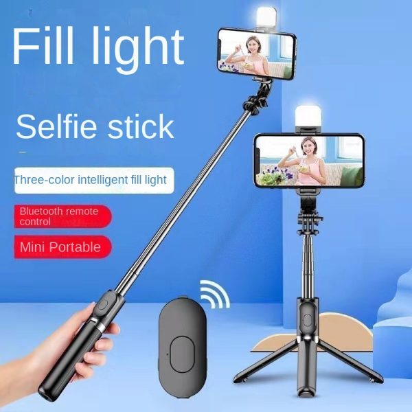 Wholesale Bluetooth Selfie Stick with Fill Light Extended Universal Phone Live Streaming Tripod - Image 3