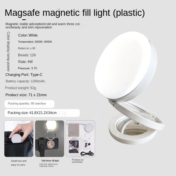 New YSH-126 LED Magnetic Phone Fill Light Photography Lamp Desktop Video Conference Live Pocket Light Mirror - Image 9