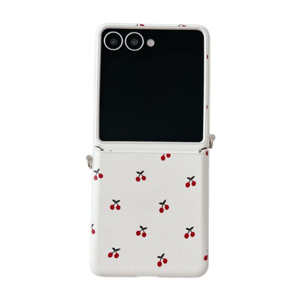 White Background Korean Style Cherry Phone Case for Samsung Z Flip 7/5/6/4 Foldable Protective Shell Compatible with Oppo and Huawei - Image 6