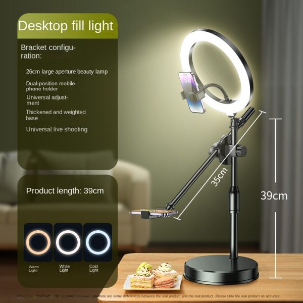 Mobile Phone Overhead Shooting Stand for Food Photography, Drawing, and Live Streaming - Adjustable Dual-Camera Position Desktop Phone Holder with Fill Light - Image 10