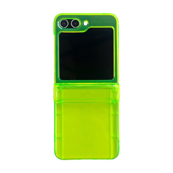 Suitable for Samsung Galaxy Z Flip5 phone case simple fluorescent green zflip4/3 folding screen protective cover - Image 6