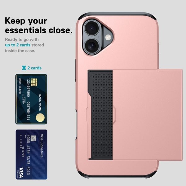 Suitable for iPhone 17 ProMax phone case Apple 16 slide push card insert 14 15 anti drop protective cover - Image 2