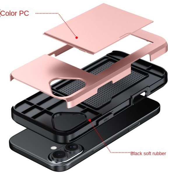 Suitable for iPhone 17 ProMax phone case Apple 16 slide push card insert 14 15 anti drop protective cover - Image 3
