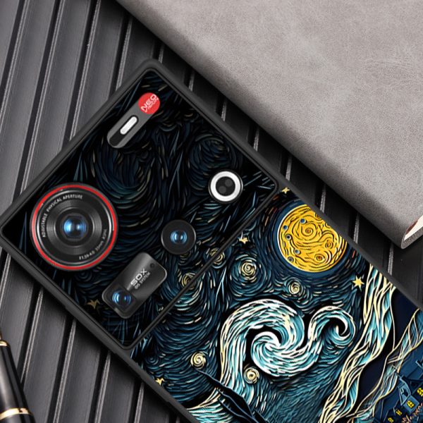 Nubia Z70Sultra Phone Case Leather Business Anti-drop Protective Cover Classic Starry Sky - Image 3