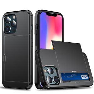 Suitable for iPhone 17 ProMax phone case Apple 16 slide push card insert 14 15 anti drop protective cover
