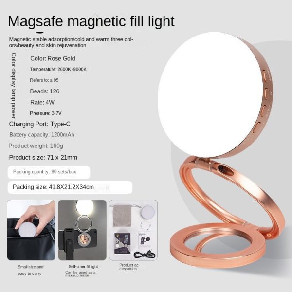 New YSH-126 LED Magnetic Phone Fill Light Photography Lamp Desktop Video Conference Live Pocket Light Mirror - Image 7